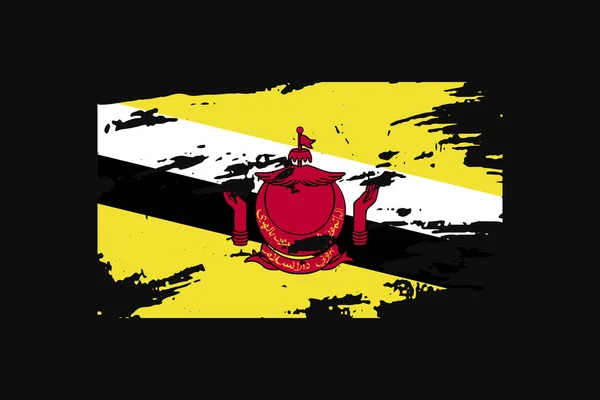 Bandera Grunge Style Del Brunei Utilizará Gráficos Camiseta Impresión Póster — Archivo Imágenes Vectoriales