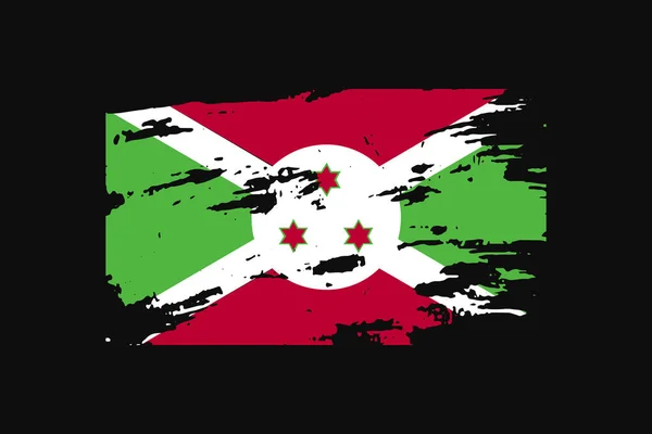 Grunge Style Flag Burundi Bude Použita Grafika Tisk Plakát Pozadí — Stockový vektor