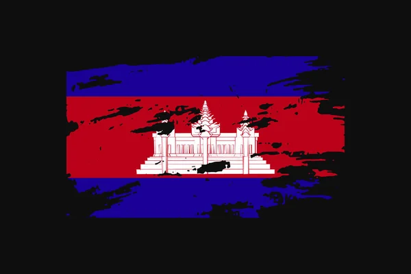 Flagge Kambodschas Grunge Stil Wird Shirt Grafiken Druck Poster Und — Stockvektor