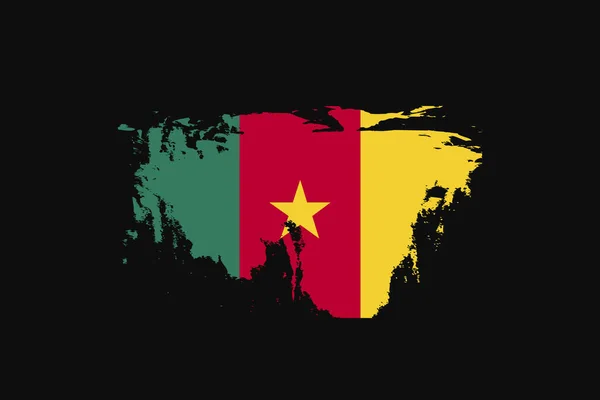 Kameruns Grunge Style Flag Det Kommer Att Användas Shirt Grafik — Stock vektor