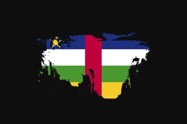 中非共和国的Grunge风格旗帜 它将用于T恤衫图形 印刷品 海报和背景 — 图库矢量图片