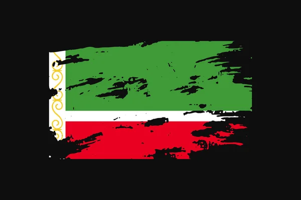Flagge Der Republik Tschetschenien Grunge Stil Wird Shirt Grafiken Druck — Stockvektor