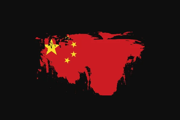 Flaga Grunge Style Chin Będzie Używany Grafika Shirt Druk Plakat — Wektor stockowy