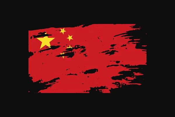 Flaga Grunge Style Chin Będzie Używany Grafika Shirt Druk Plakat — Wektor stockowy