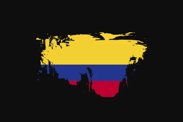 Bandera Grunge Style Colombia Utilizará Gráficos Camiseta Impresión Póster Fondo — Vector de stock