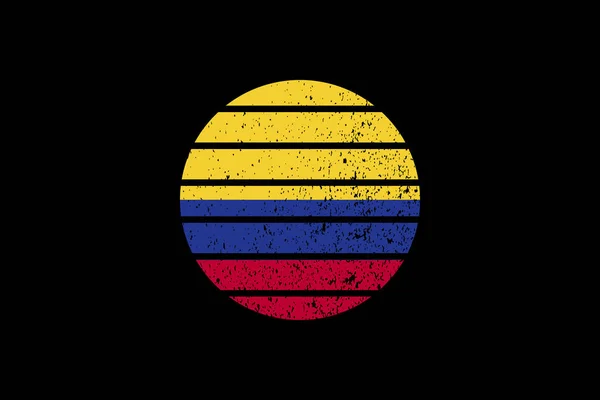 Bandera Grunge Style Colombia Utilizará Gráficos Camiseta Impresión Póster Fondo — Vector de stock