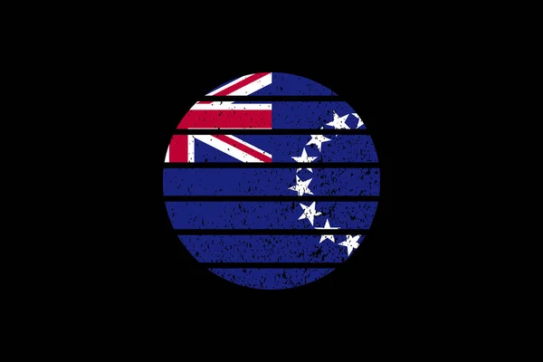 Σημαία Στυλ Grunge Του Νησιού Κουκ Χρησιμοποιηθεί Shirt Γραφικά Εκτύπωση — Διανυσματικό Αρχείο