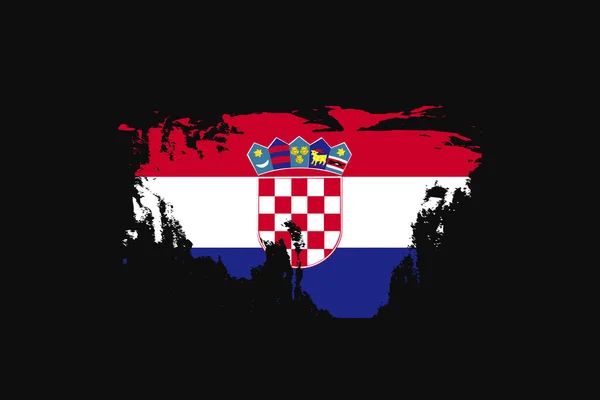 Estilo Grunge Bandera Croacia Utilizará Gráficos Camiseta Impresión Póster Fondo — Vector de stock