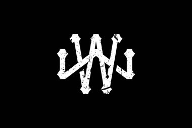 Eski Harfler WW Logosu. Bu logo yaratıcı bir şekilde antika monogram yazı karakterini içeriyor. Kraliyet, Butik, Otel, Heraldic ve moda için uygun olacak..