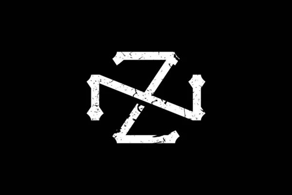 复古首字母Zn标志 这个标志创造性地结合了古老的单字字体 它将适合皇家 精品店 Heraldic — 图库矢量图片