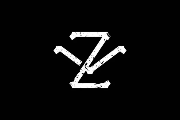 复古首字母Zv标志 这个标志创造性地结合了古老的单字字体 它将适合皇家 精品店 Heraldic — 图库矢量图片