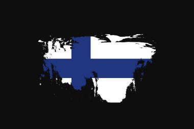 Grunge Style of the Finland bayrağı. Tişört grafikleri, baskısı, posteri ve arkaplanı kullanılacak.