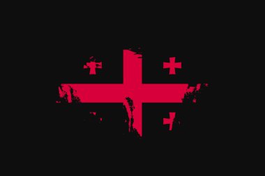 Georgia 'nın Grunge Style Bayrağı. Tişört grafikleri, baskısı, posteri ve arkaplanı kullanılacak.