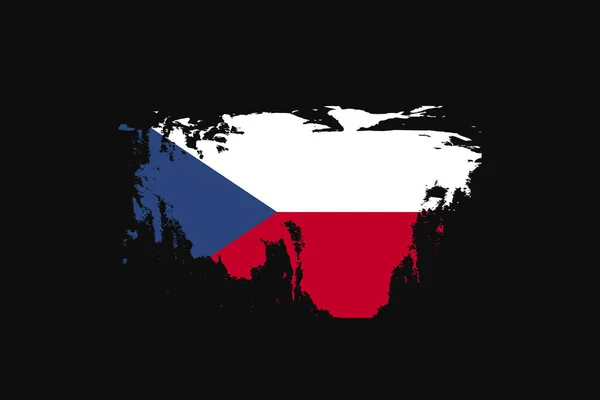 Grunge Style Bandiera Della Repubblica Ceca Sarà Utilizzato Shirt Grafica — Vettoriale Stock