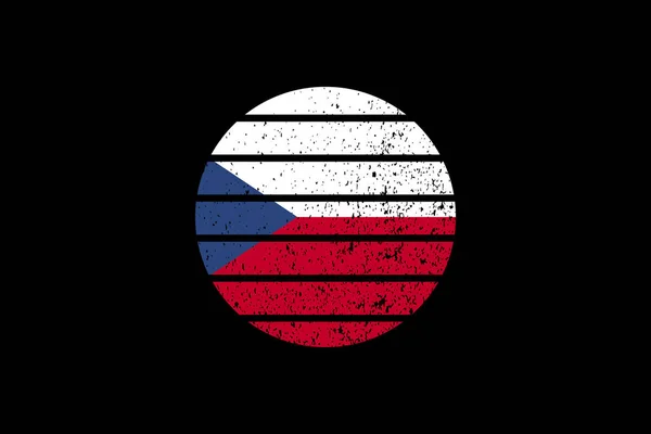 Grunge Style Drapeau République Tchèque Sera Utilisé Graphiques Shirt Impression — Image vectorielle
