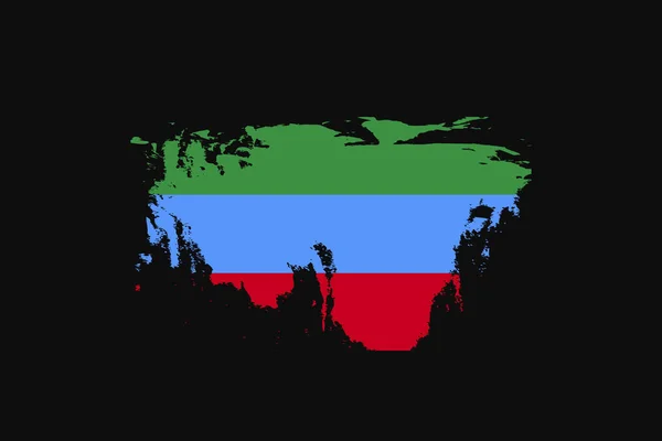Grunge Style Flag Dagestan Bude Použita Grafika Tisk Plakát Pozadí — Stockový vektor