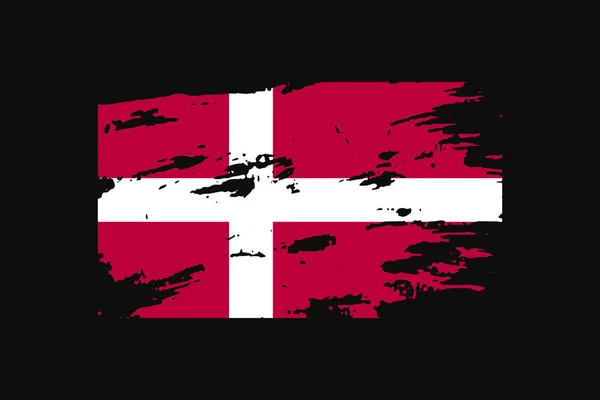 Grunge Stílus Zászló Dánia Lesz Használt Póló Grafika Nyomtatás Poszter — Stock Vector
