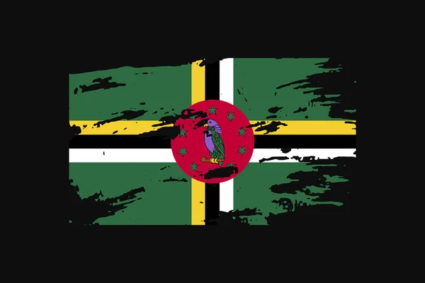 多米尼克的Grunge Style Flag Dominica 它将用于T恤衫图形 印刷品 海报和背景 — 图库矢量图片