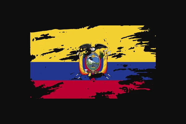 Bandera Grunge Style Del Ecuador Utilizará Gráficos Camiseta Impresión Póster — Vector de stock