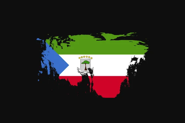 Grunge Style Flag Equatorial Guinea Bude Použita Grafika Tisk Plakát — Stockový vektor