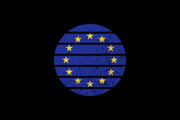 Bandera Grunge Style Unión Europea Utilizará Gráficos Camiseta Impresión Póster — Vector de stock