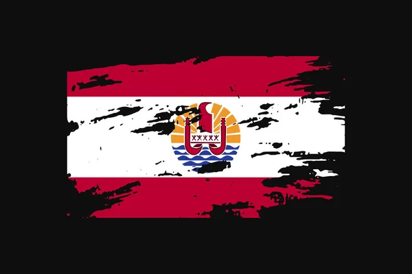 프랑스령 폴리네시아의 그르지 깃발이다 티셔츠 그래픽 포스터 백그라운드 사용됩니다 — 스톡 벡터