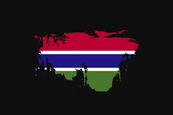 Gambiya Nın Grunge Style Bayrağı Tişört Grafikleri Baskısı Posteri Arkaplanı — Stok Vektör