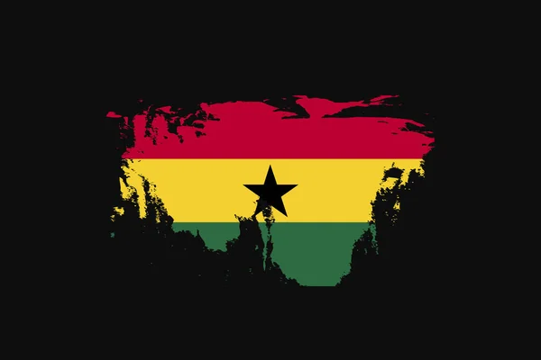 Grunge Style Flag Ghana Used Shirt Graphics Print Poster Background — Stock Vector