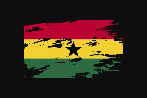加纳的Grunge Style Flag Ghana 它将用于T恤衫图形 印刷品 海报和背景 — 图库矢量图片
