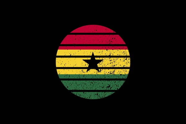 加纳的Grunge Style Flag Ghana 它将用于T恤衫图形 印刷品 海报和背景 — 图库矢量图片