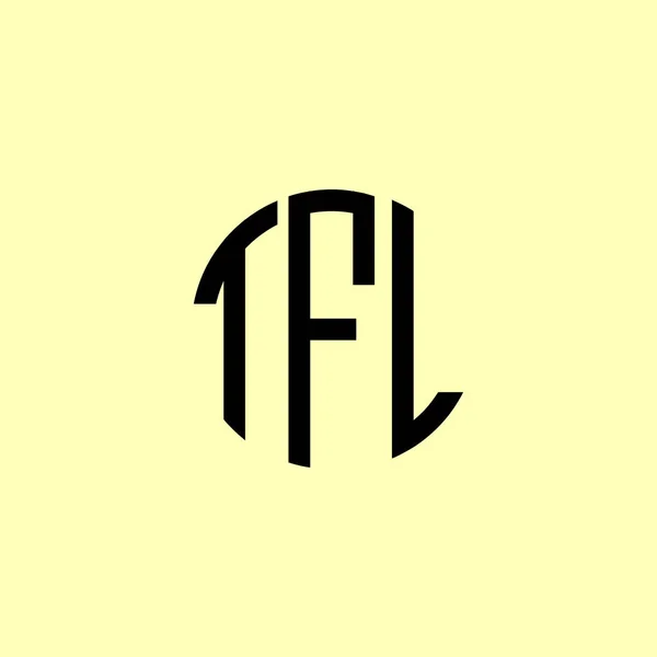 Creative Rounded Initial Letters Tflロゴ 会社やブランド名が最初のものを開始するのに適しています — ストックベクタ