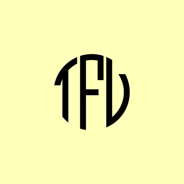 Creative Rounded Initial Letters Tfv Logo Het Zal Geschikt Zijn — Stockvector