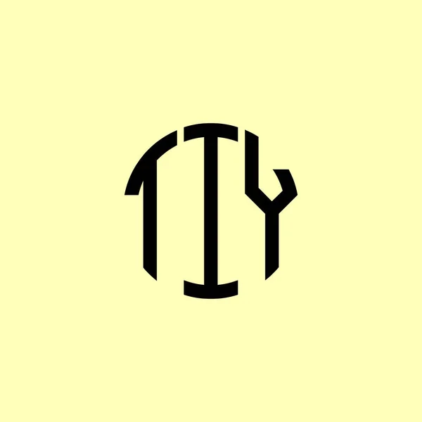 Lettres Initiales Arrondies Créatives Tiy Logo Conviendra Pour Quelle Entreprise — Image vectorielle