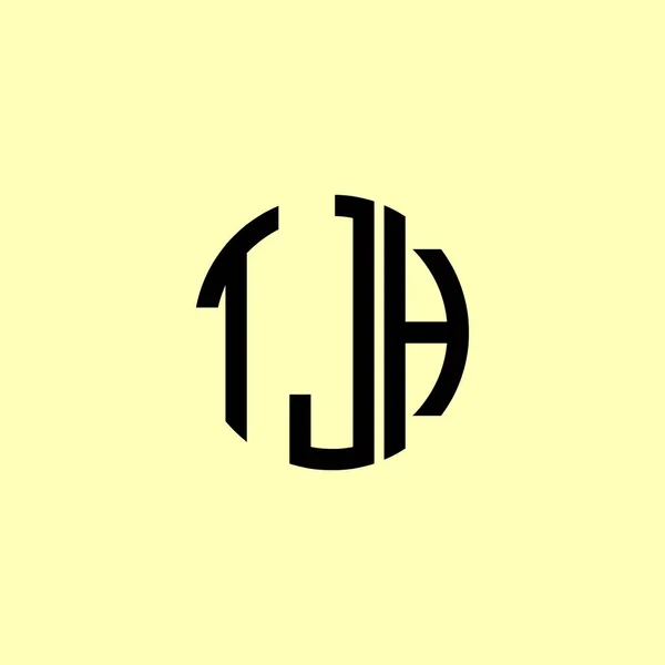 Yaratıcı Yuvarlak Baş Harfler Tjh Logosu Başlangıç Için Hangi Şirket — Stok Vektör