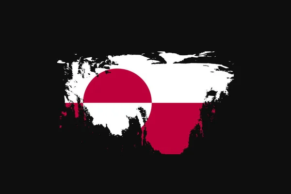 格陵兰的格朗格风格旗帜 它将用于T恤衫图形 印刷品 海报和背景 — 图库矢量图片