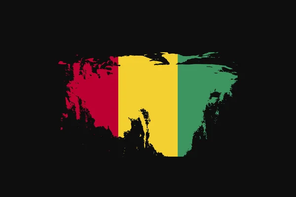 Bandera Grunge Style Guinea Utilizará Gráficos Camiseta Impresión Póster Fondo — Vector de stock
