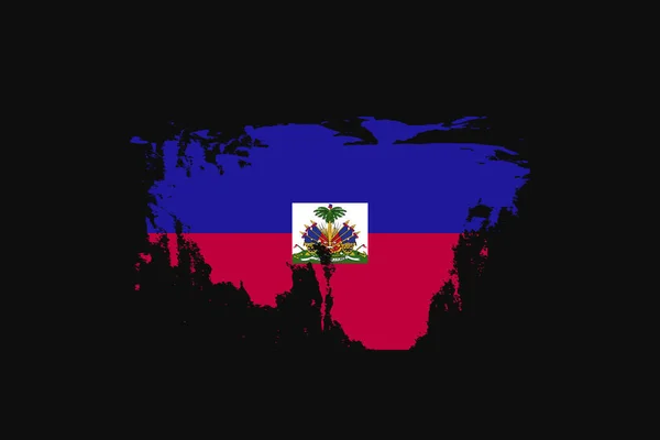 Flagge Haitis Grunge Stil Wird Shirt Grafiken Druck Poster Und — Stockvektor