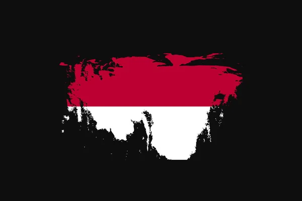 Flaga Grunge Style Indonezji Będzie Używany Grafika Shirt Druk Plakat — Wektor stockowy
