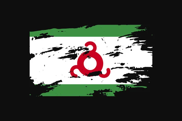 Grunge Stílus Zászló Ingushetia Lesz Használt Póló Grafika Nyomtatás Poszter — Stock Vector