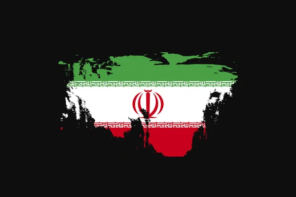 Flagge Des Iran Grunge Stil Wird Shirt Grafiken Druck Poster — Stockvektor