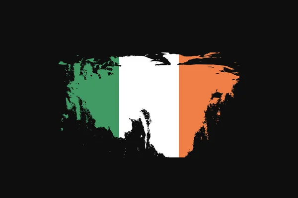 Grunge Style Flag Ireland Bude Použita Grafika Tisk Plakát Pozadí — Stockový vektor