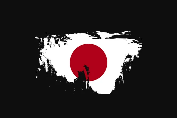 Japonya Nın Grunge Style Bayrağı Tişört Grafikleri Baskısı Posteri Arkaplanı — Stok Vektör