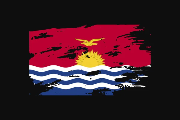 基里巴斯的Grunge风格旗子 它将用于T恤衫图形 印刷品 海报和背景 — 图库矢量图片