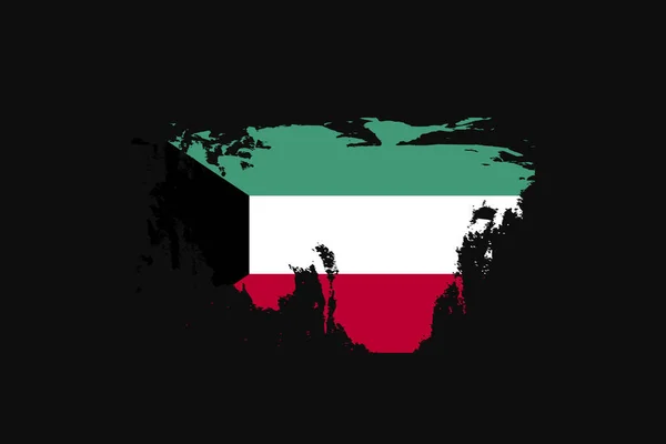 Grunge Style Bandiera Del Kuwait Sarà Utilizzato Shirt Grafica Stampa — Vettoriale Stock