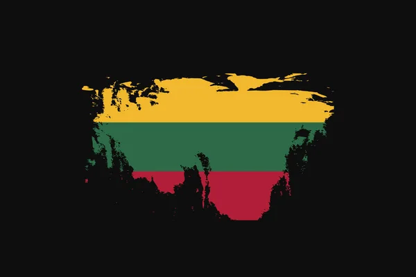 立陶宛的Grunge Style Flag Lithuania 它将用于T恤衫图形 印刷品 海报和背景 — 图库矢量图片