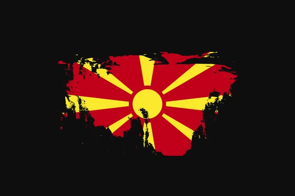 马其顿的Grunge Style Flag Macedonia 它将用于T恤衫图形 印刷品 海报和背景 — 图库矢量图片