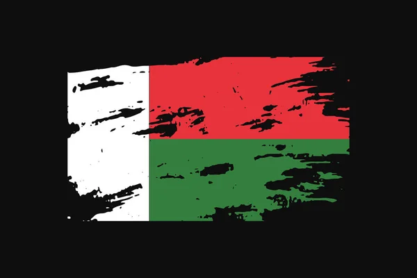 Grunge Style Flag Madagascar Utilizará Gráficos Camiseta Impresión Póster Fondo — Vector de stock