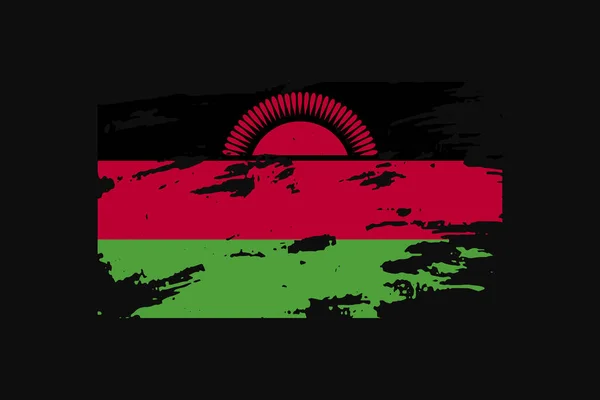 Grunge Style Flag Malawi Bude Použita Grafika Tisk Plakát Pozadí — Stockový vektor