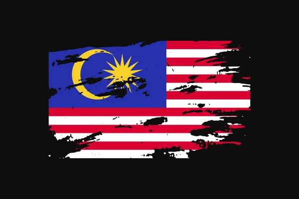 Grunge Stílus Zászló Malajzia Lesz Használt Póló Grafika Nyomtatás Poszter — Stock Vector