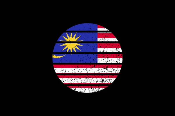 Grunge Style Flag Från Malaysia Det Kommer Att Användas Shirt — Stock vektor